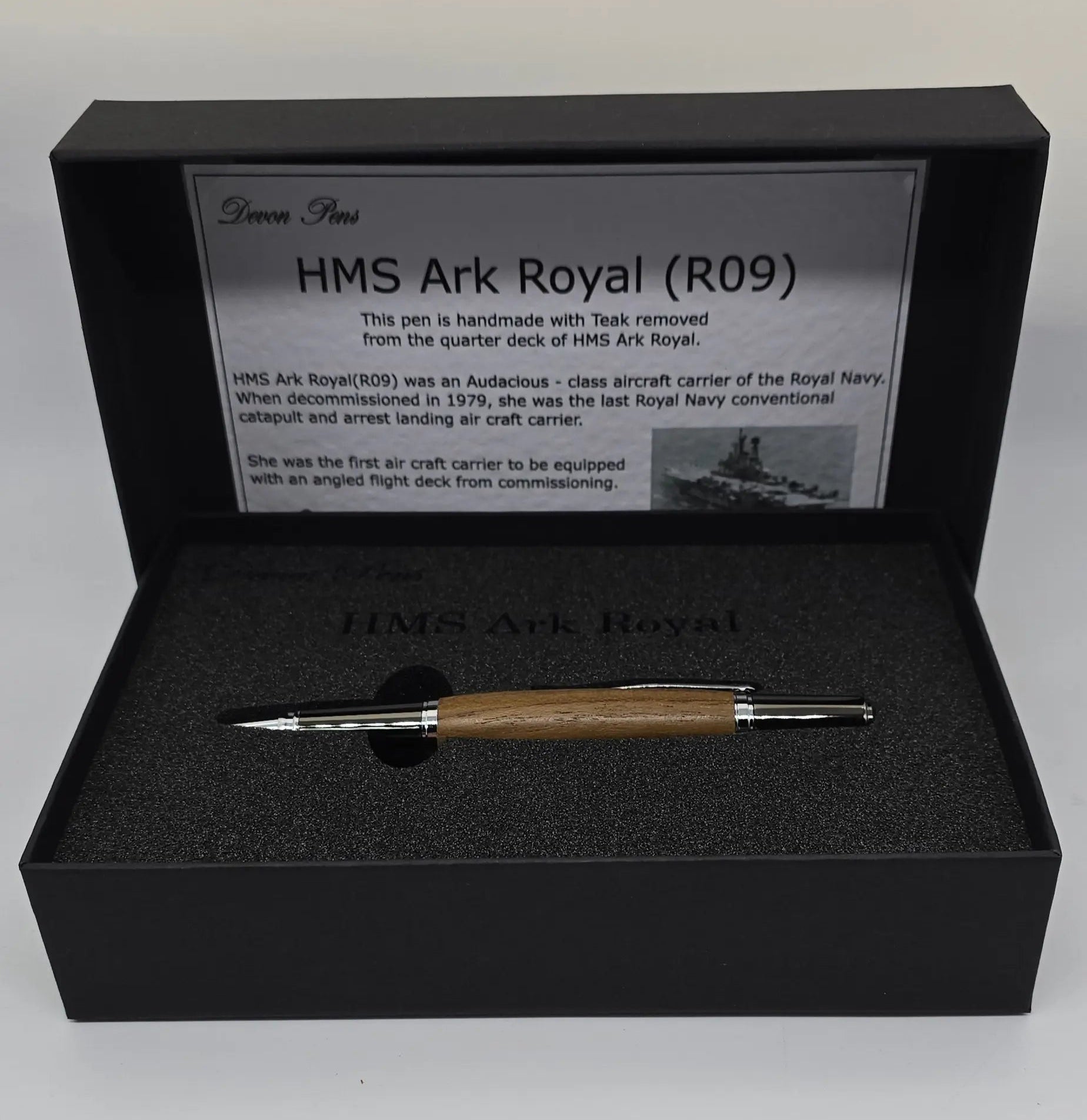 HMS Ark Royal ballpoint pen - Chrome/Gunmetal 