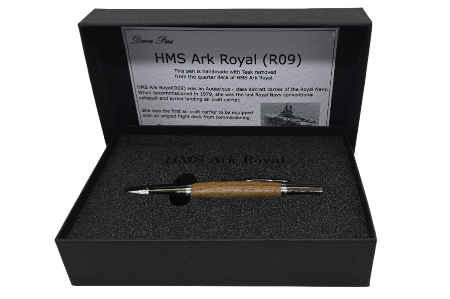 HMS Ark Royal ballpoint pen - Chrome/Gunmetal 