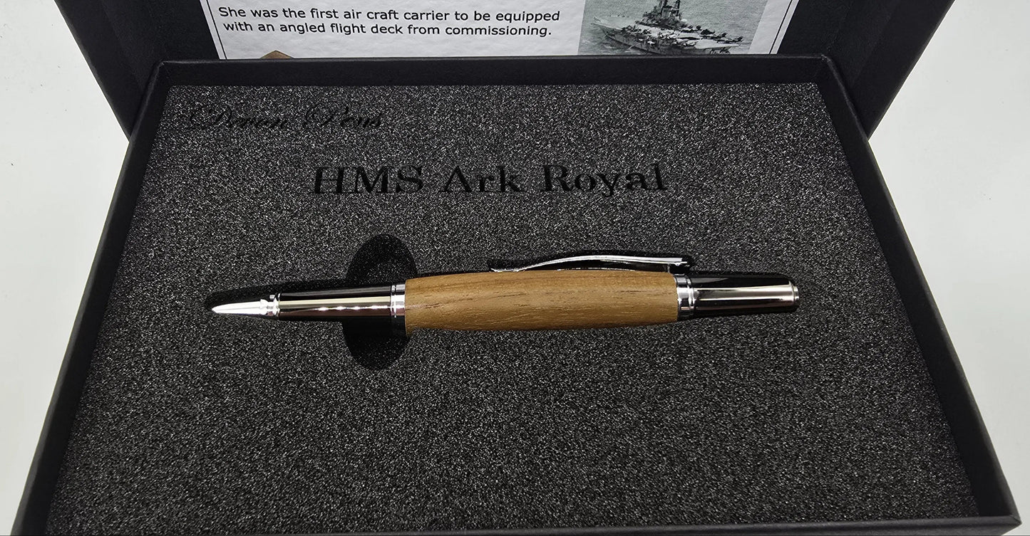 HMS Ark Royal ballpoint pen - Chrome/Gunmetal 