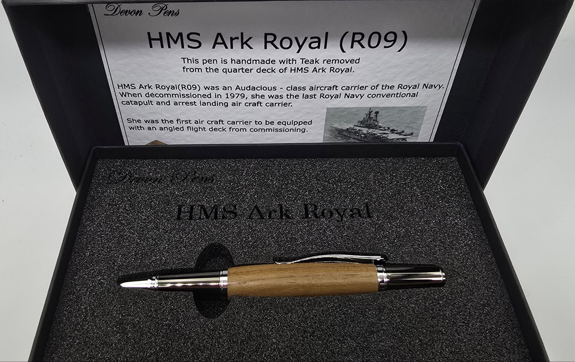 HMS Ark Royal ballpoint pen - Chrome/Gunmetal 