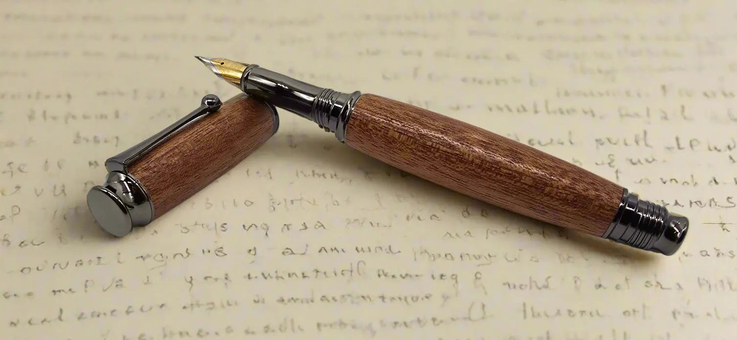 Fountain pen in African Mahogany from W2180 1950's Railway carriage 