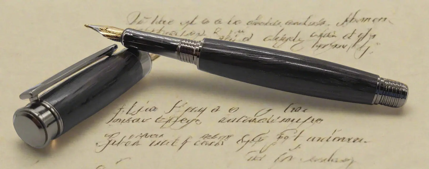 Fountain pen in Ancient English Bog Oak 