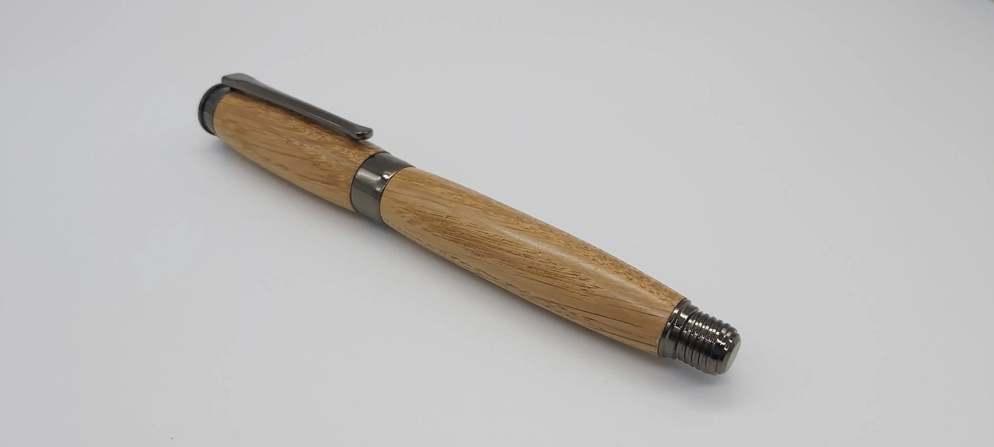 Fountain pen in Oak taken from GWR 169 rail carriage DevonPens