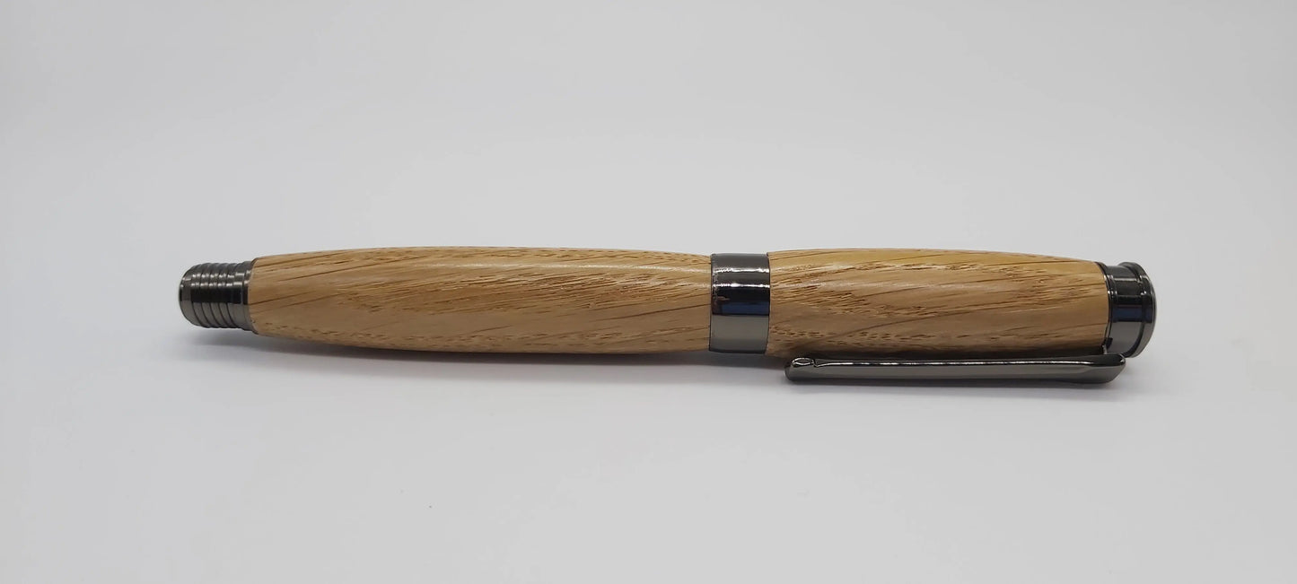 Fountain pen in Oak taken from GWR 169 rail carriage DevonPens