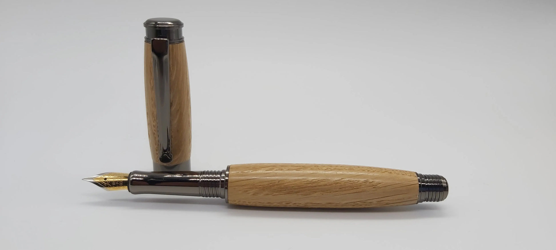 Fountain pen in Oak taken from GWR 169 rail carriage DevonPens