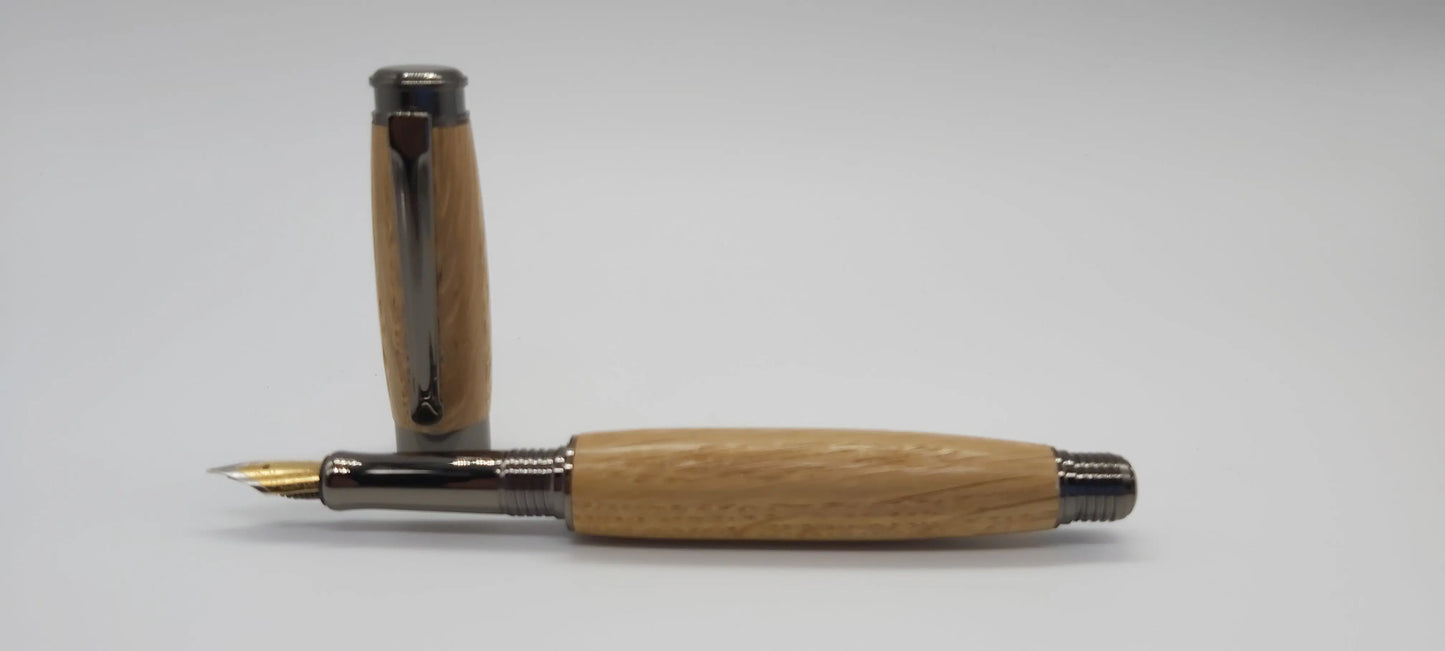 Fountain pen in Oak taken from GWR 169 rail carriage DevonPens