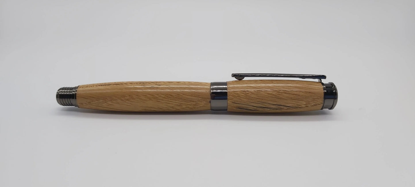 Fountain pen in Oak taken from GWR 169 rail carriage DevonPens