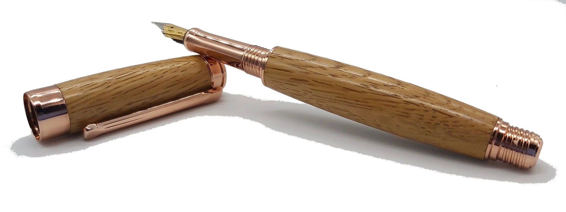 Fountain pen in Oak taken from GWR 169 rail carriage DevonPens