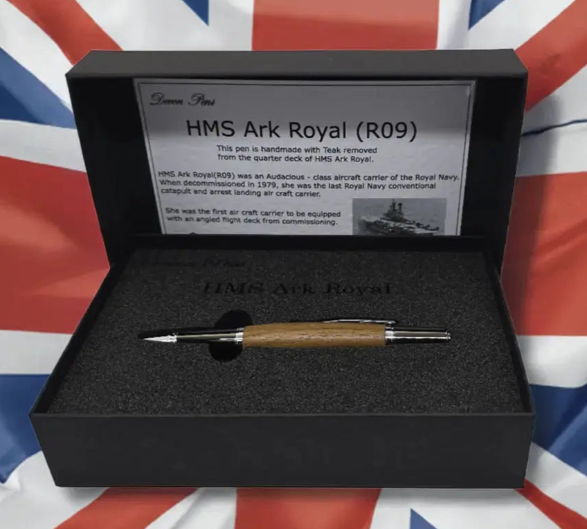 HMS Ark Royal ballpoint pen - Chrome/Gunmetal 