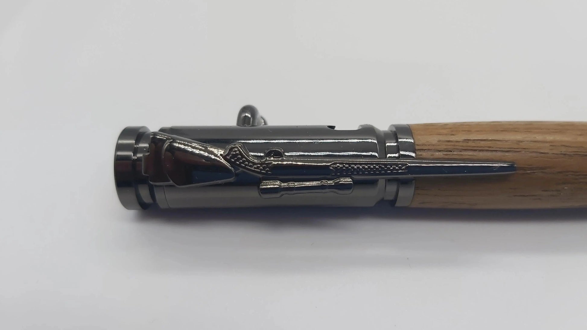 HMS Hermes Teak "Lock n Load" ballpoint pen. DevonPens