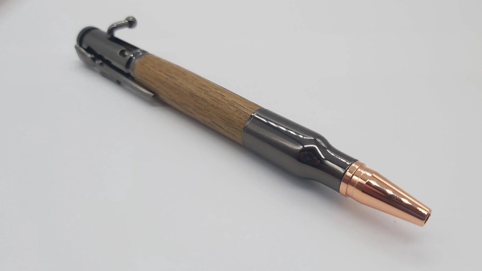 HMS Hermes Teak "Lock n Load" ballpoint pen. DevonPens