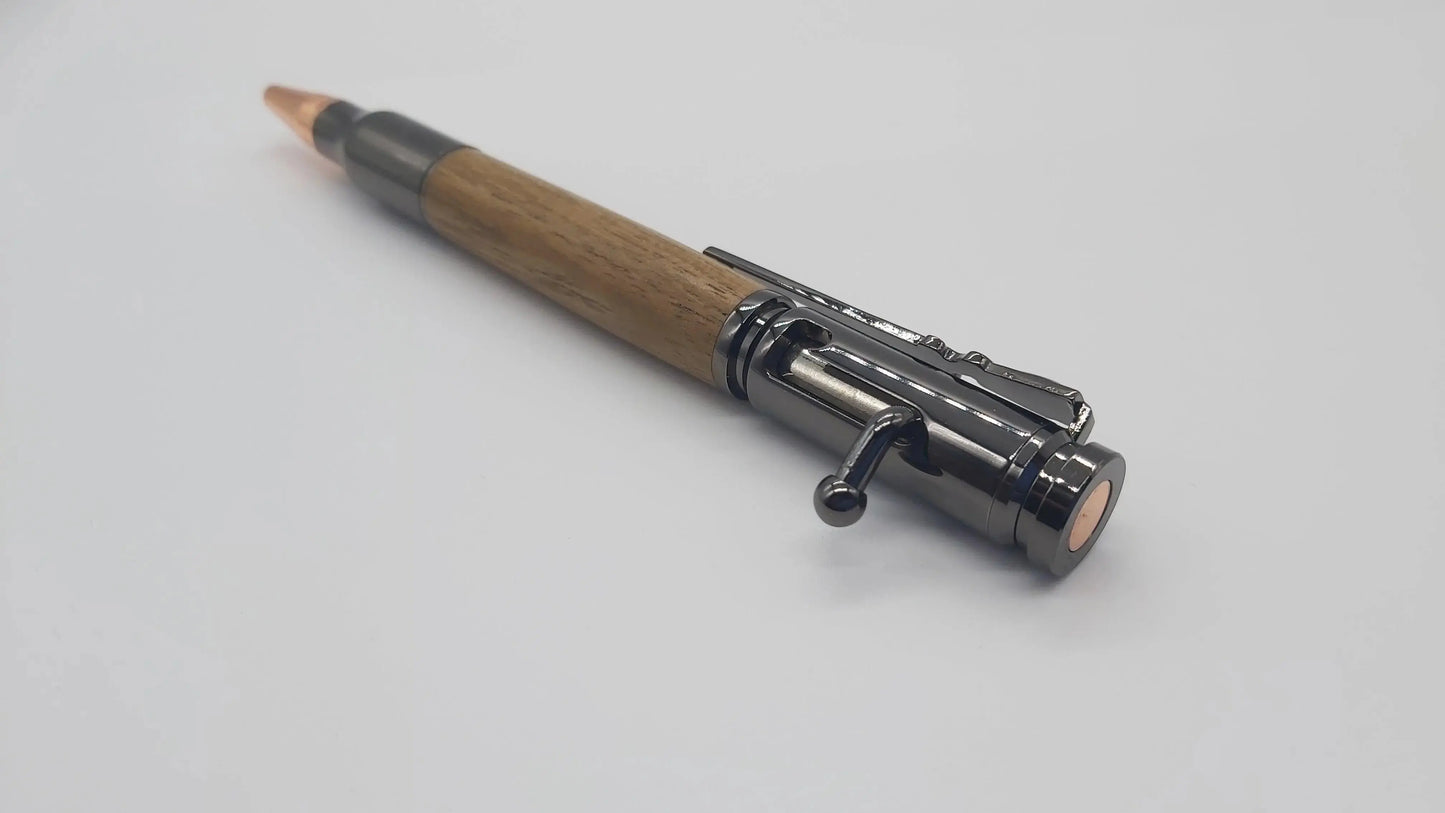 HMS Hermes Teak "Lock n Load" ballpoint pen. DevonPens