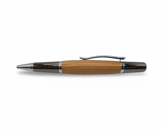 HMS Warrior Pitch pine ballpoint pen - gun metal and chrome DevonPens