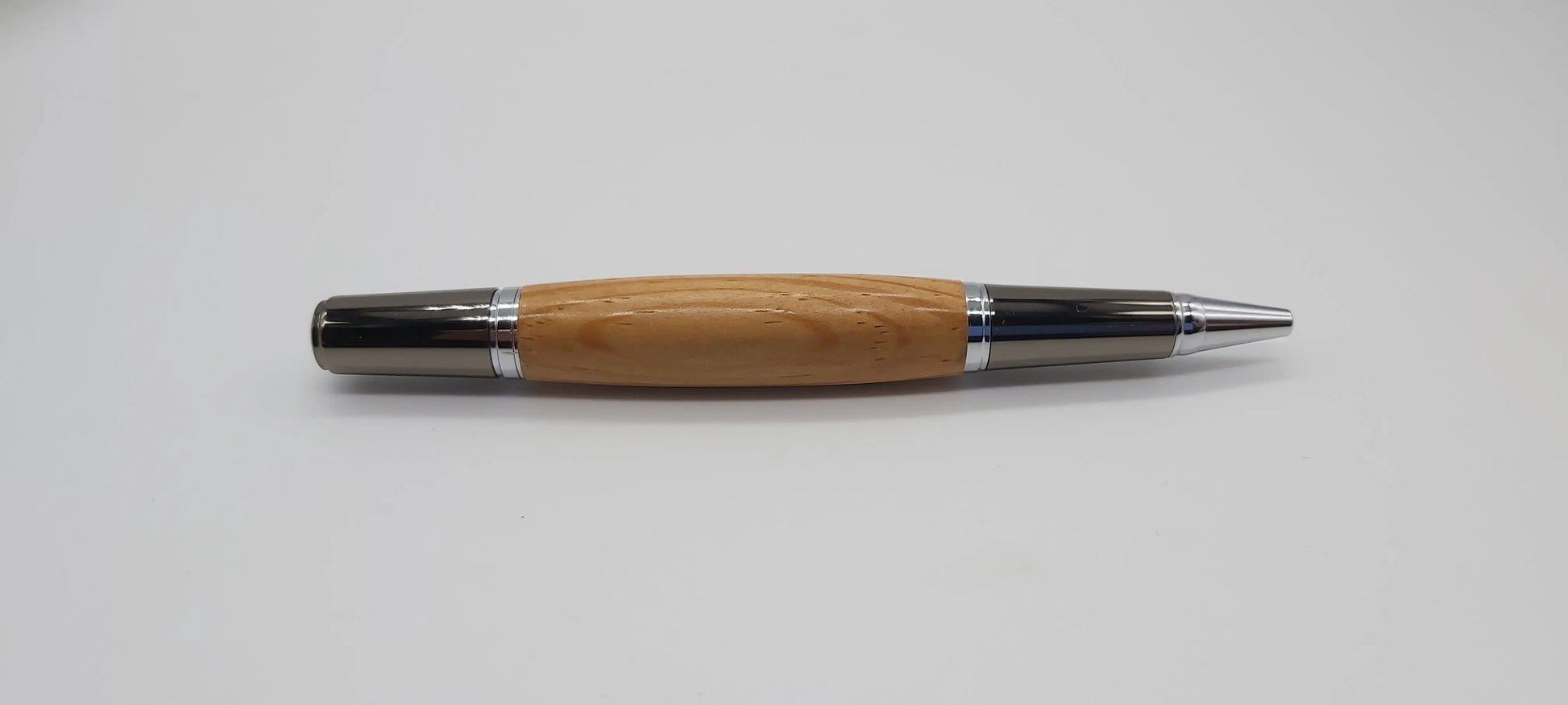 HMS Warrior Pitch pine ballpoint pen - gun metal and chrome DevonPens