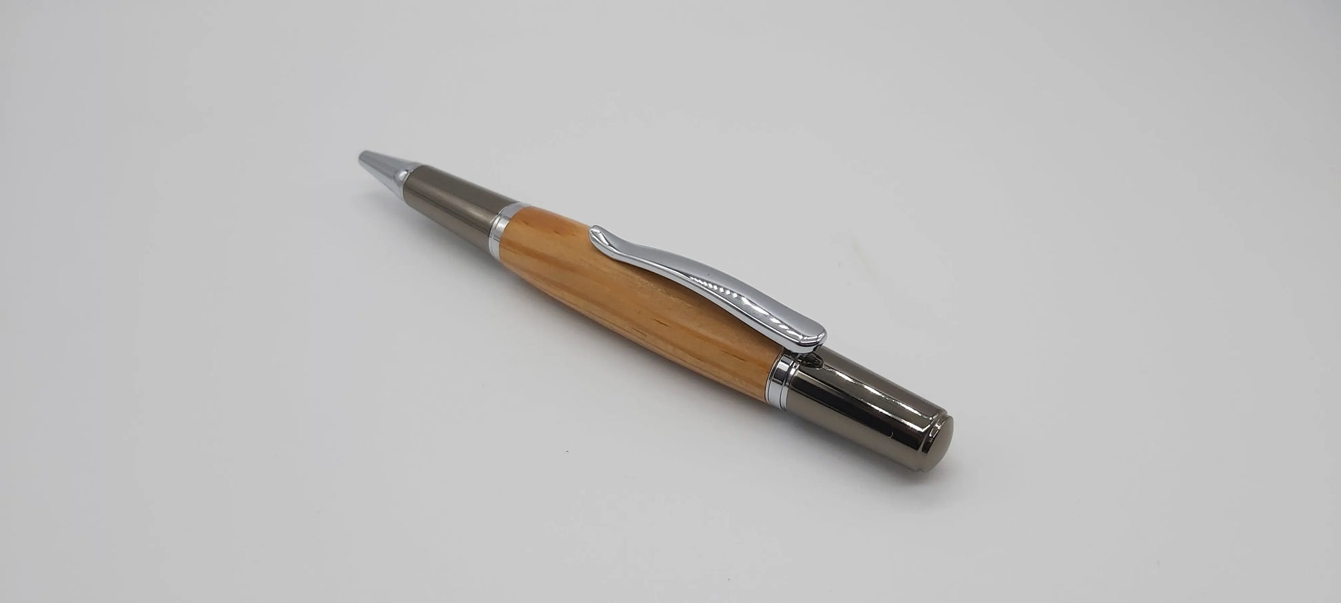 HMS Warrior Pitch pine ballpoint pen - gun metal and chrome DevonPens