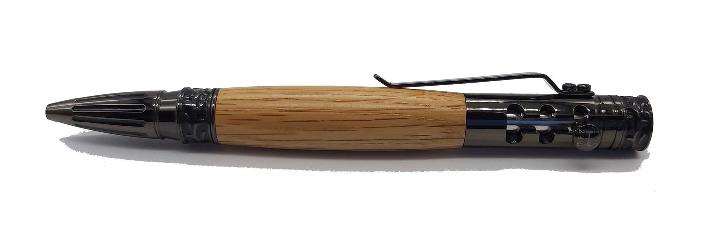 Ballpoint gear shift pen in Whisky Barrel Oak. DevonPens