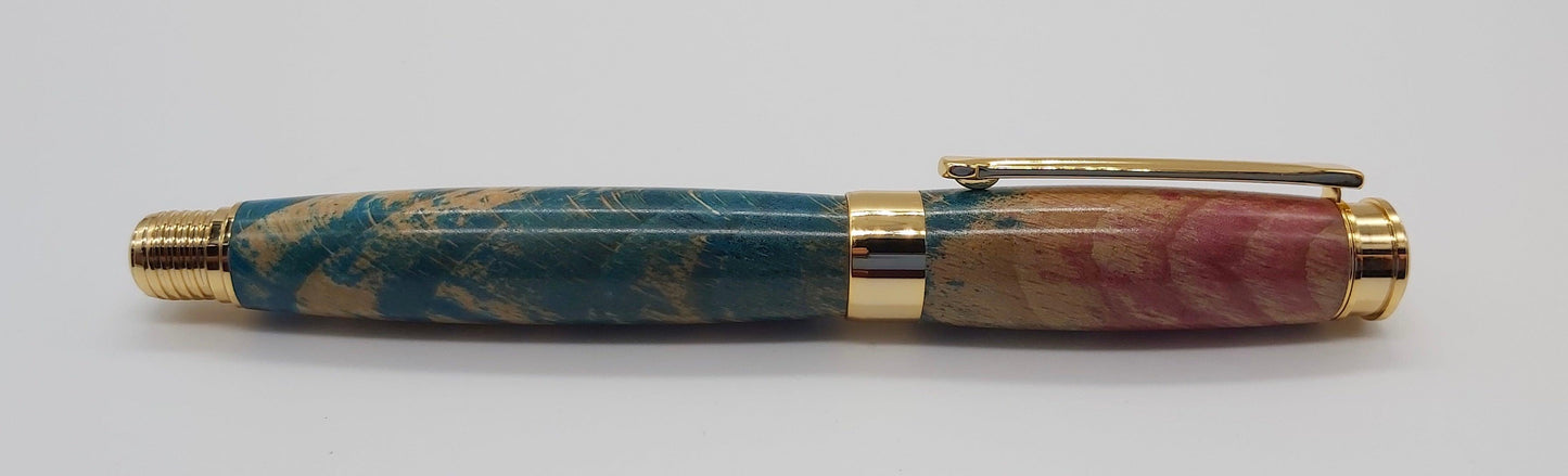 Saltram House Beech fountain pen - double dyed. DevonPens