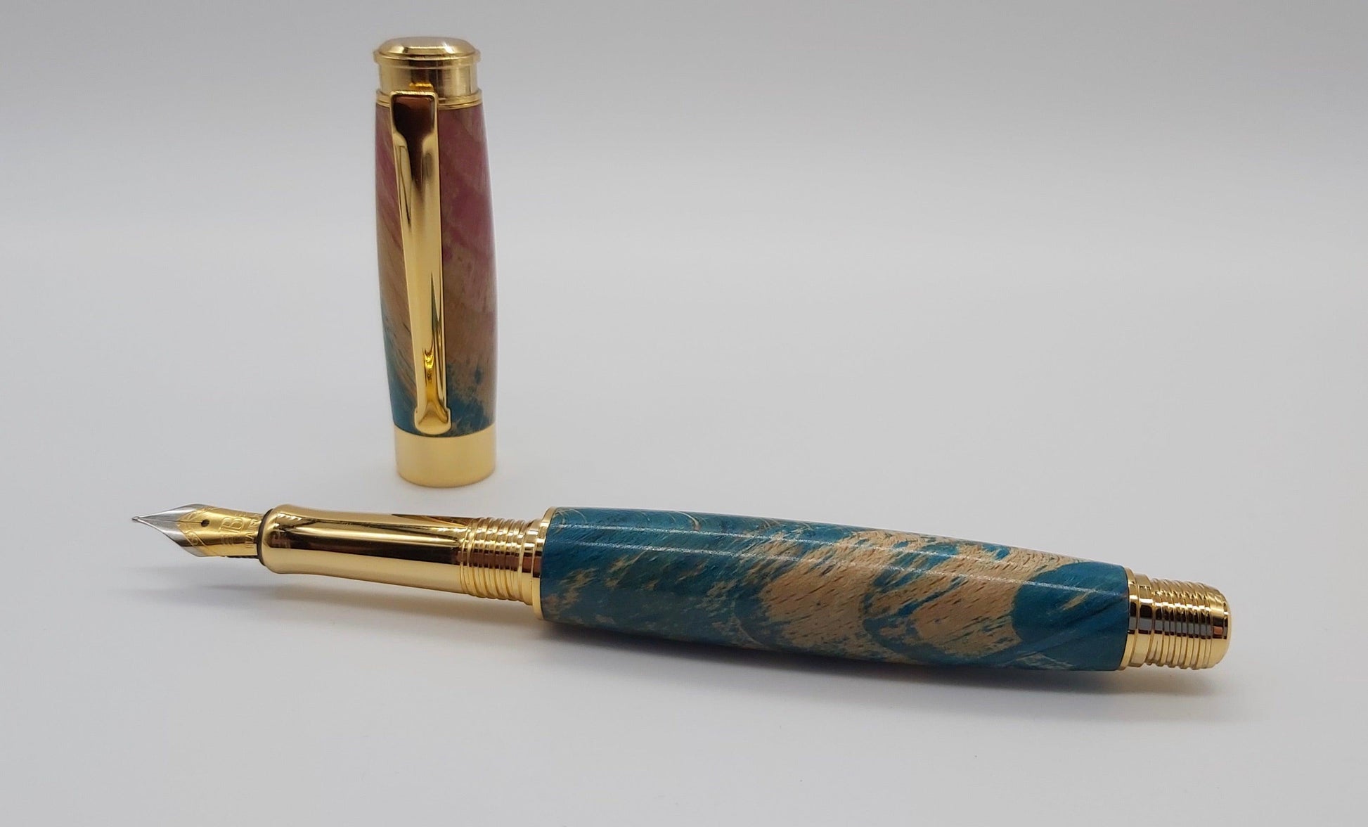 Saltram House Beech fountain pen - double dyed. DevonPens