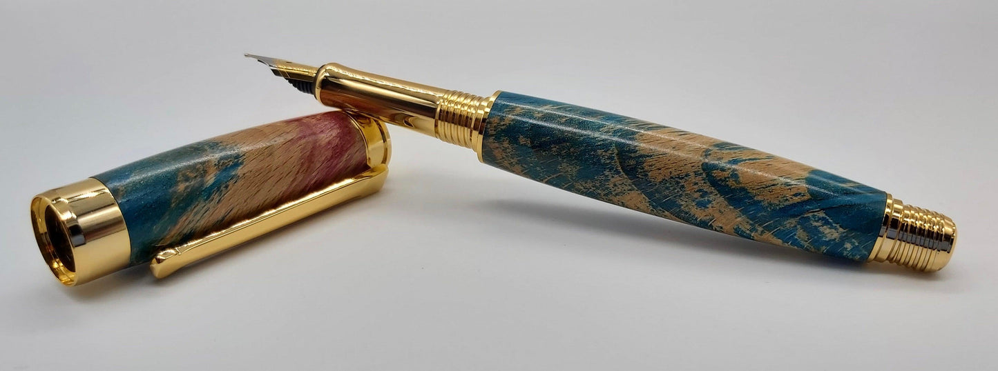 Saltram House Beech fountain pen - double dyed. DevonPens