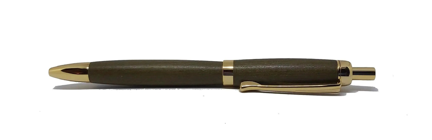 Ballpoint click pen in Green Tulip wood from Saltram House Plymouth DevonPens