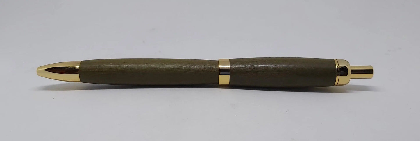 Ballpoint click pen in Green Tulip wood from Saltram House Plymouth DevonPens