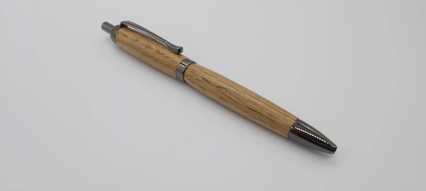 Ballpoint click pen in Oak taken from GWR 169 rail carriage DevonPens