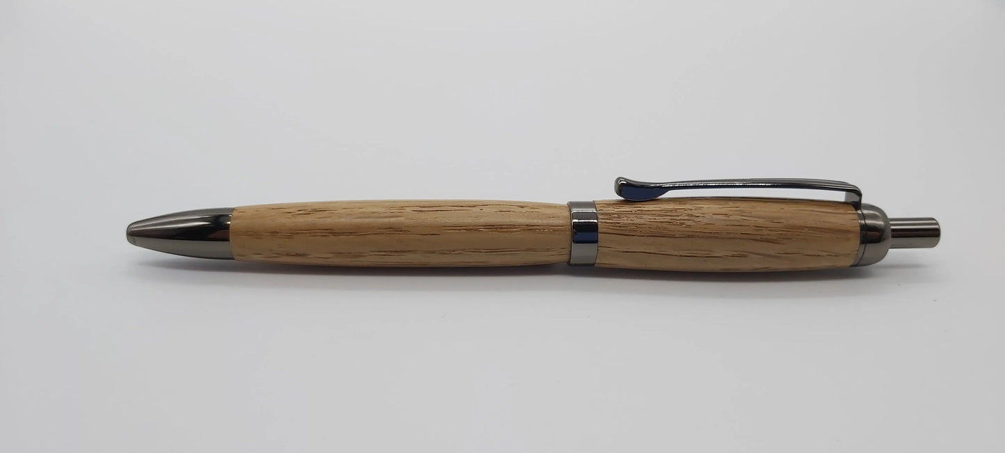 Ballpoint click pen in Oak taken from GWR 169 rail carriage DevonPens