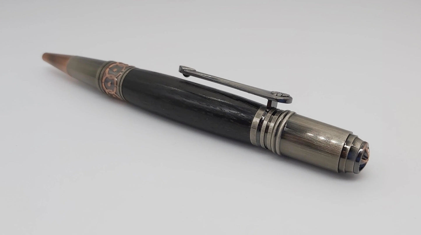 Ballpoint pen in Ancient English Bog Oak c3300 BC DevonPens