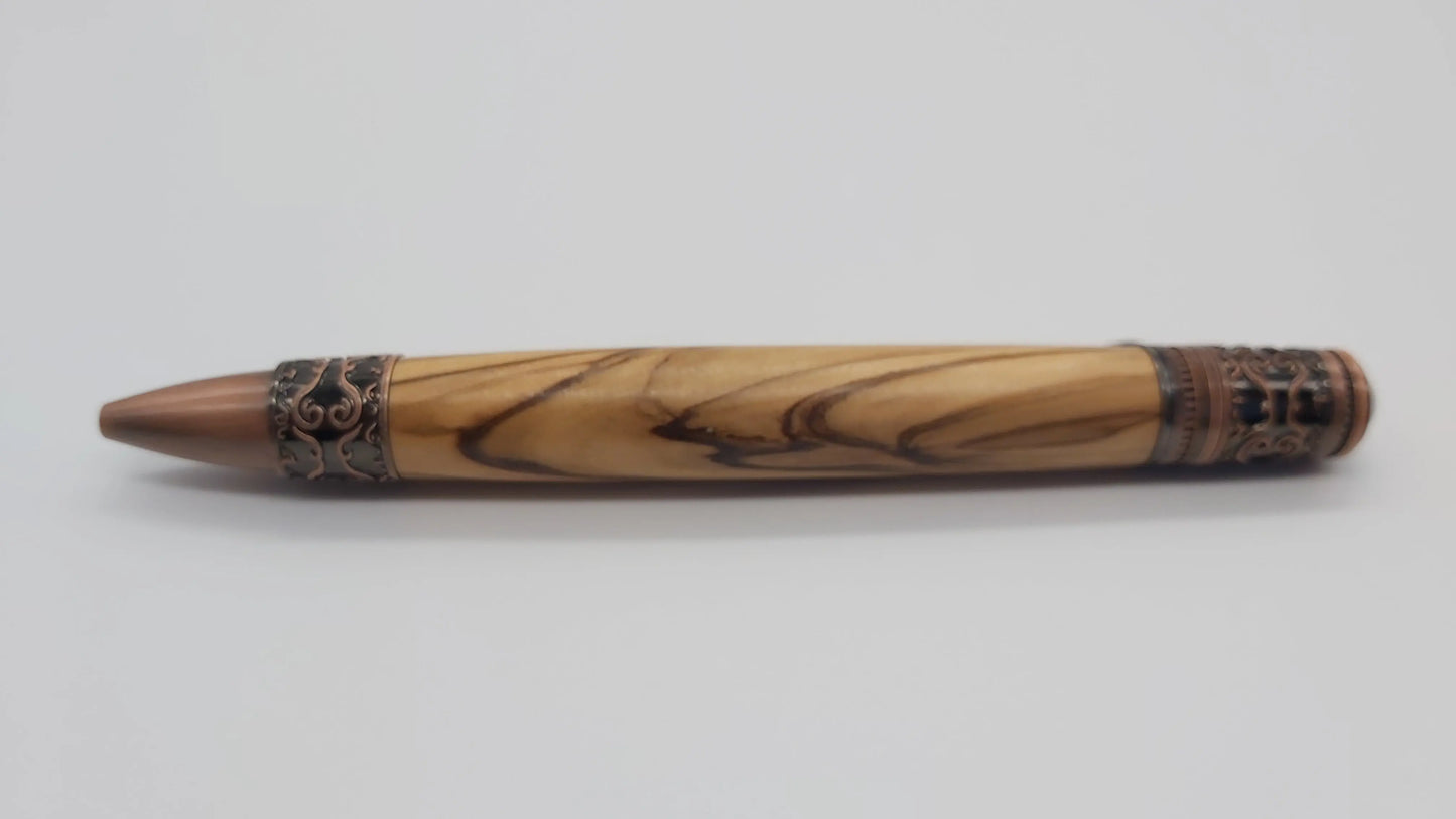 Ballpoint pen in Bethlehem Olive wood - Antique copper DevonPens