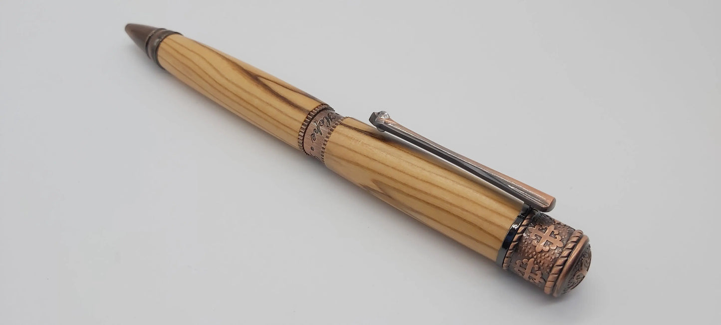 "Faith, Hope, Love" Ballpoint pen in Bethlehem Olive wood DevonPens