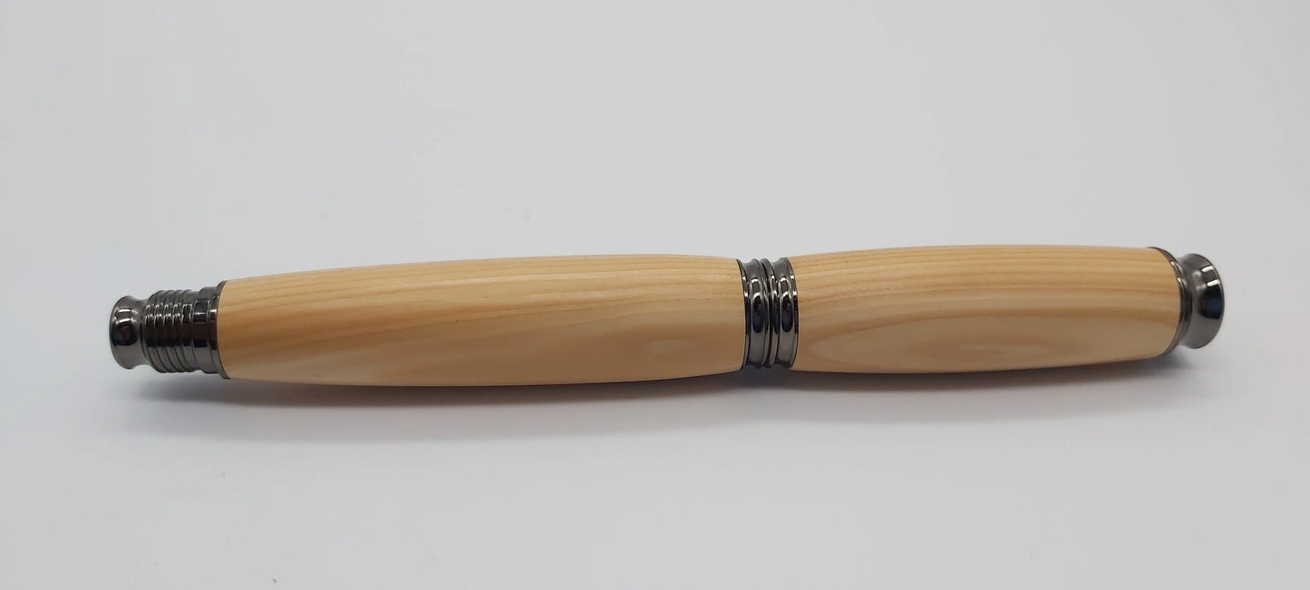 Fountain pen handmade in Yew that grew at Exeter University DevonPens