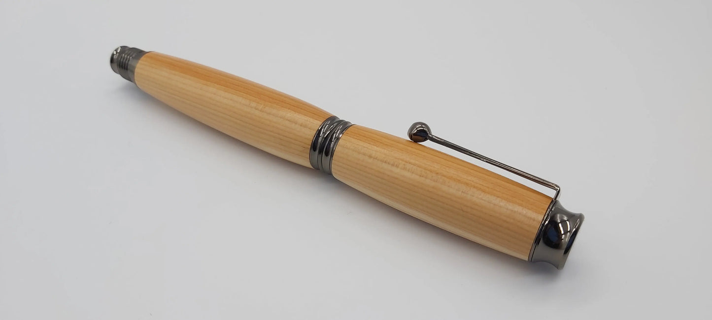 Fountain pen handmade in Yew that grew at Exeter University DevonPens