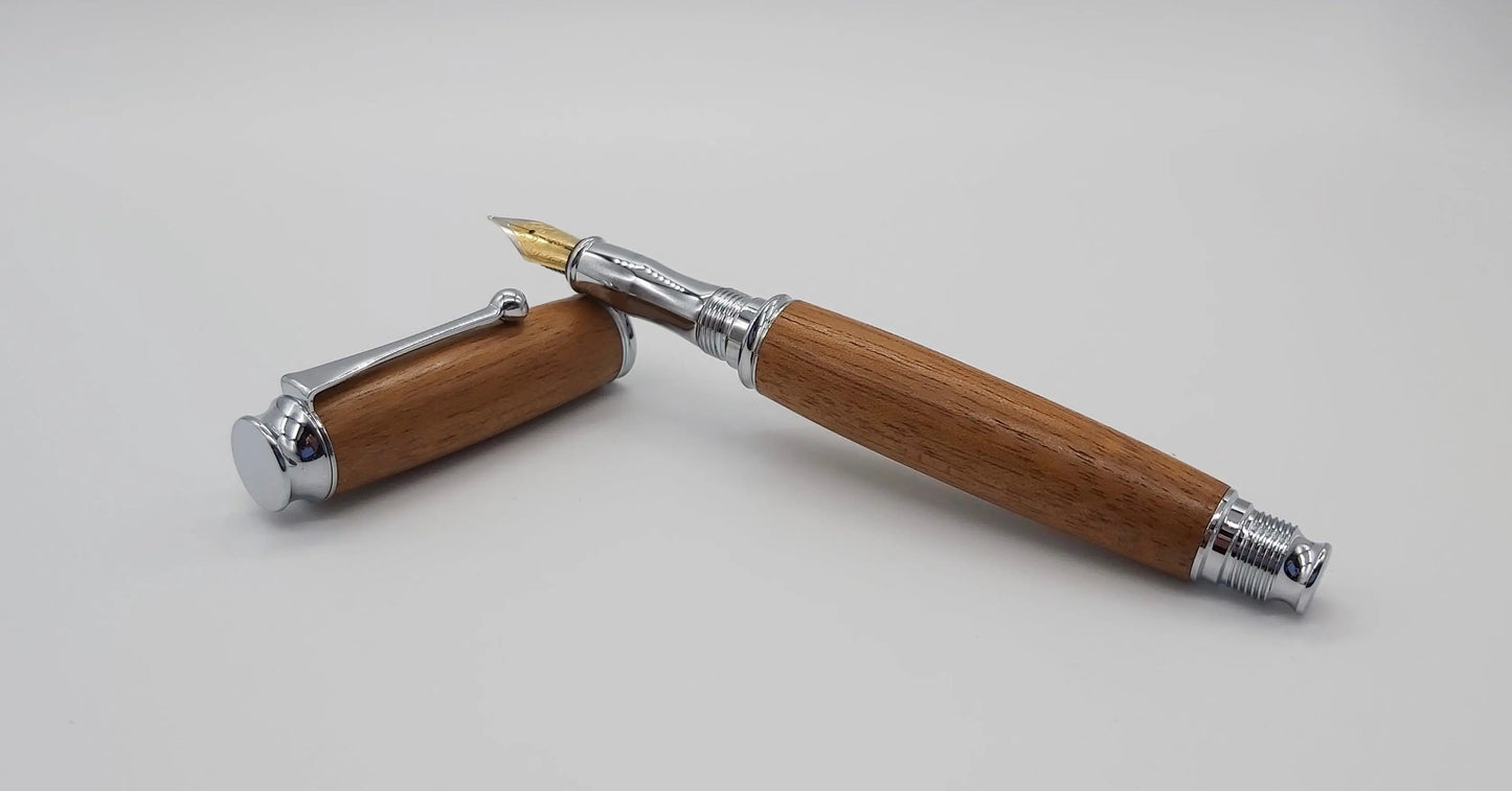 Fountain pen in African Mahogany from W2180 1950's Railway carriage DevonPens