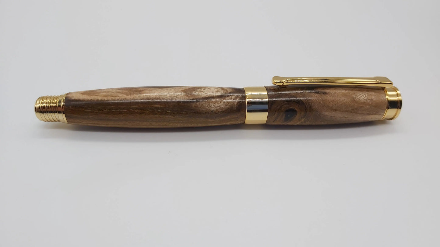 Fountain pen in Dartmoor Laburnum. DevonPens