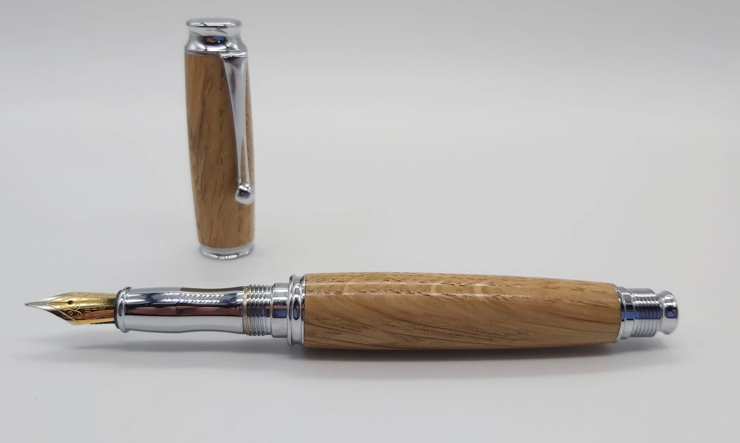 Fountain pen in Oak from Saltram House Plymouth DevonPens