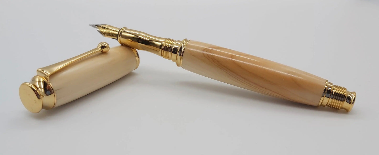 Fountain pen in Yew from National trust property Stourhead DevonPens