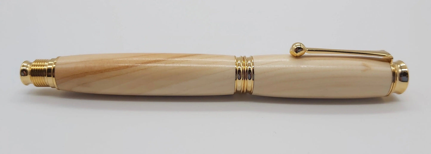 Fountain pen in Yew from National trust property Stourhead DevonPens