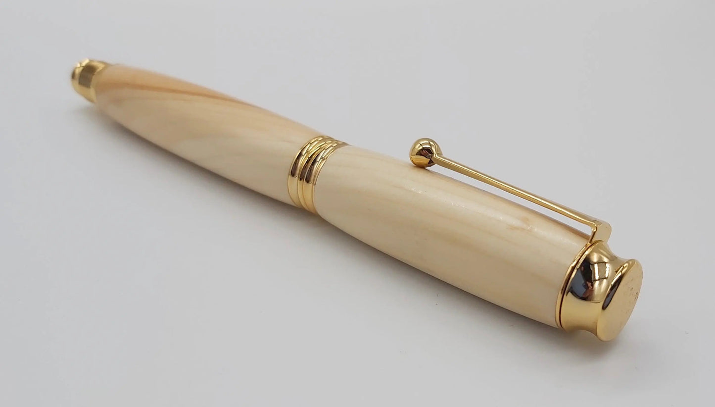 Fountain pen in Yew from National trust property Stourhead DevonPens