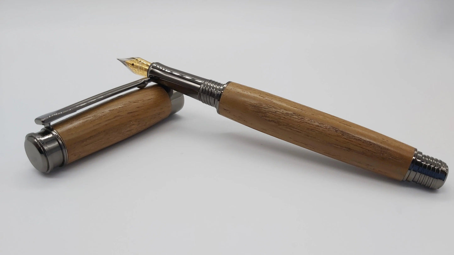 HMS Hermes R12 - Teak fountain pen. DevonPens