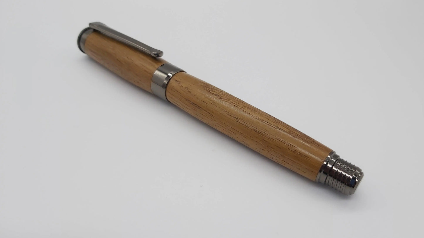 HMS Hermes R12 - Teak fountain pen. DevonPens