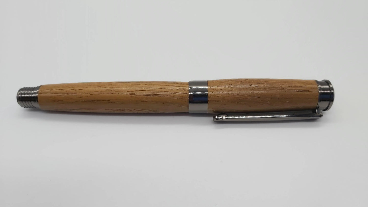 HMS Hermes R12 - Teak fountain pen. DevonPens