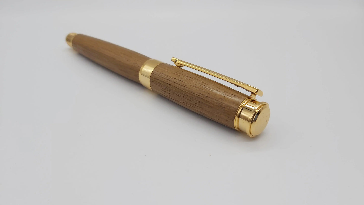 HMS Hermes Teak fountain pen. DevonPens