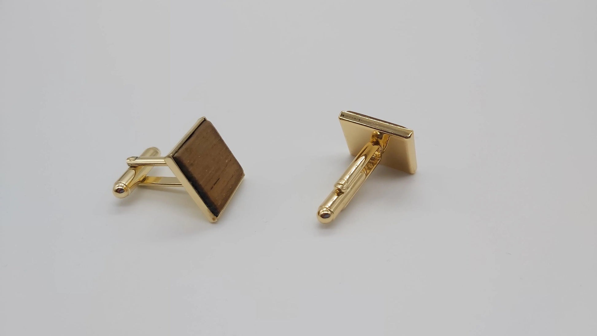 HMS Hermes (R12) Teak cufflinks - gold plated DevonPens