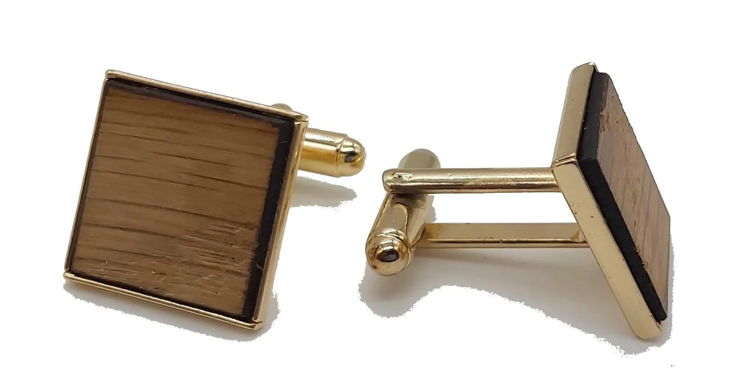 HMS Victory Oak Cufflinks - gold plated DevonPens