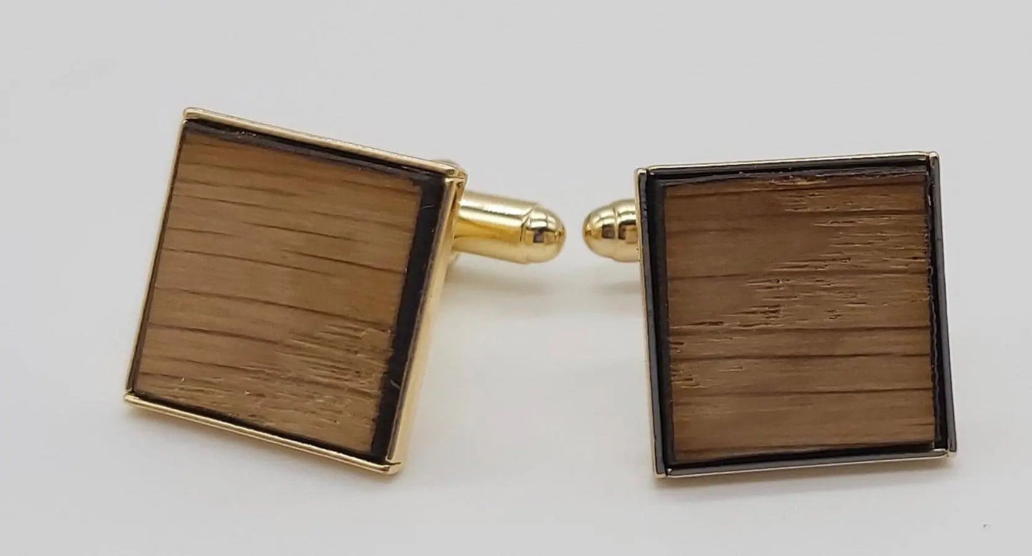 HMS Victory Oak Cufflinks - gold plated DevonPens