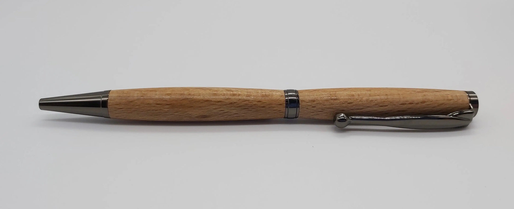 Handmade Ballpoint pen in Buckland Abbey Beech with black titanium DevonPens