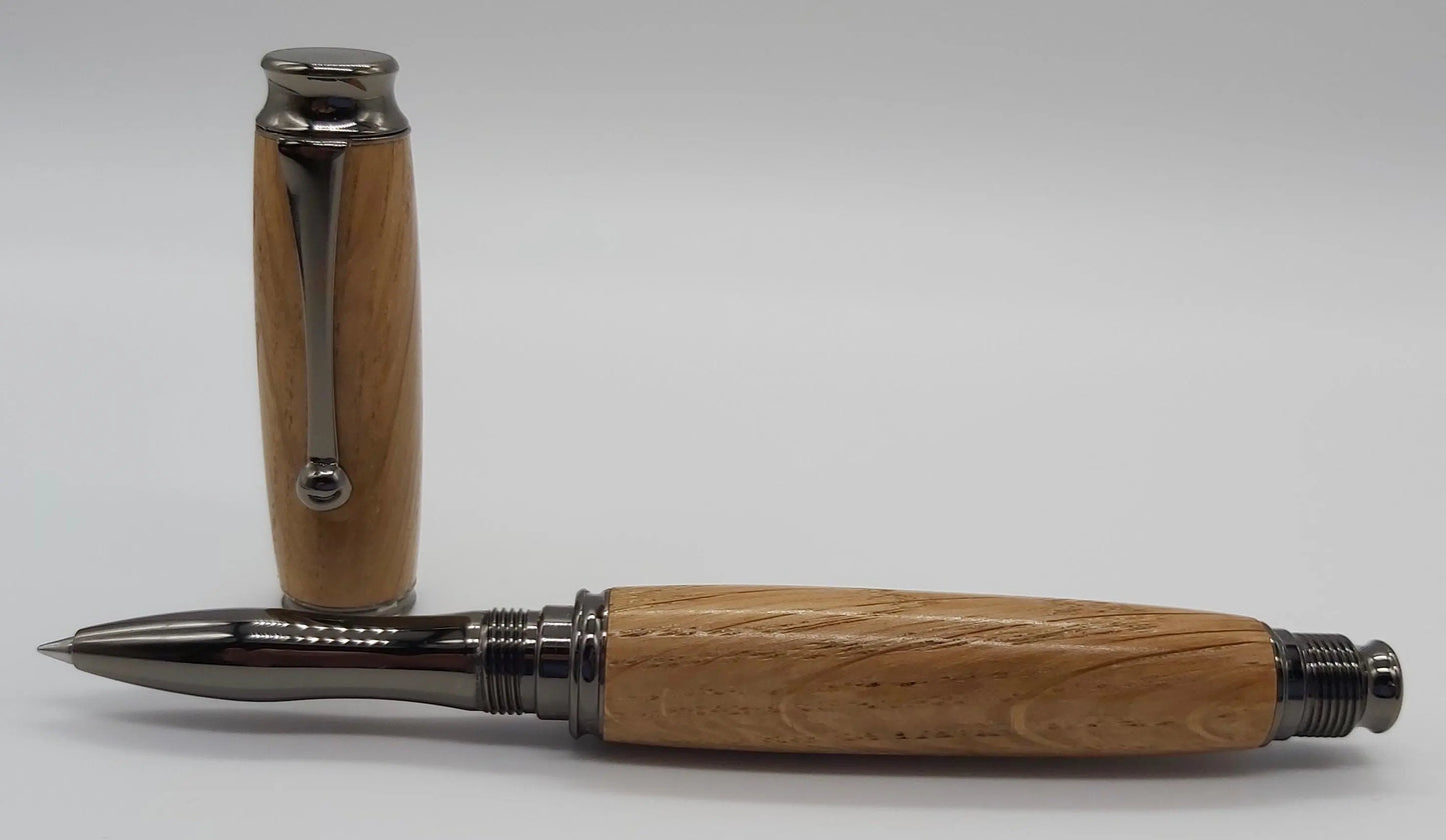 Handmade Rollerball pen in Oak from Saltram House Plymouth DevonPens