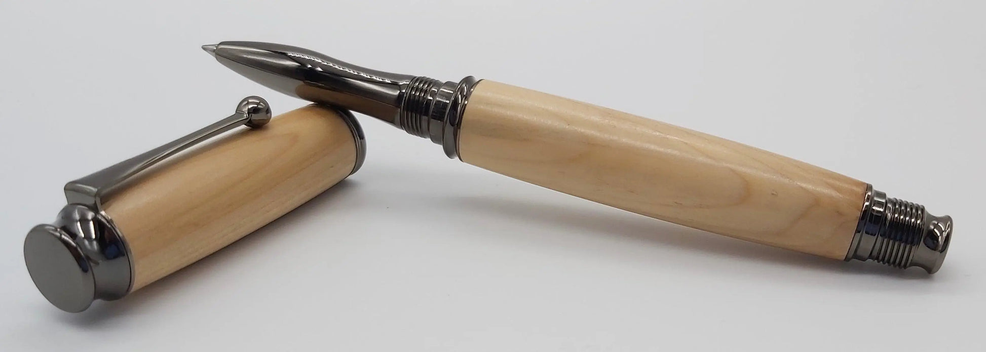 Handmade pen - Rollerball in Yew from National trust property Stourhead DevonPens