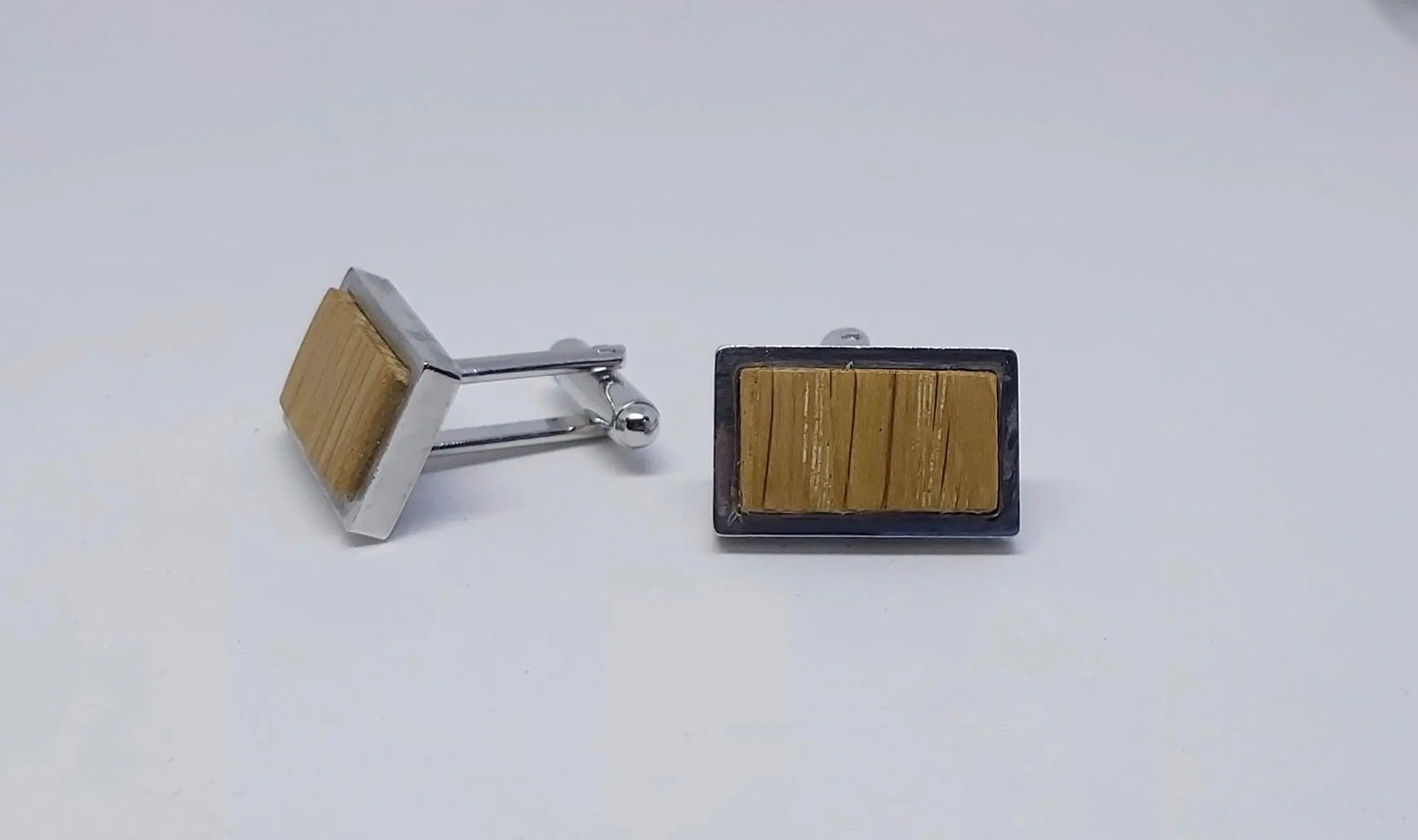 Railway gift - Cufflinks in Oak taken GWR 169 a 1928 railway coach DevonPens