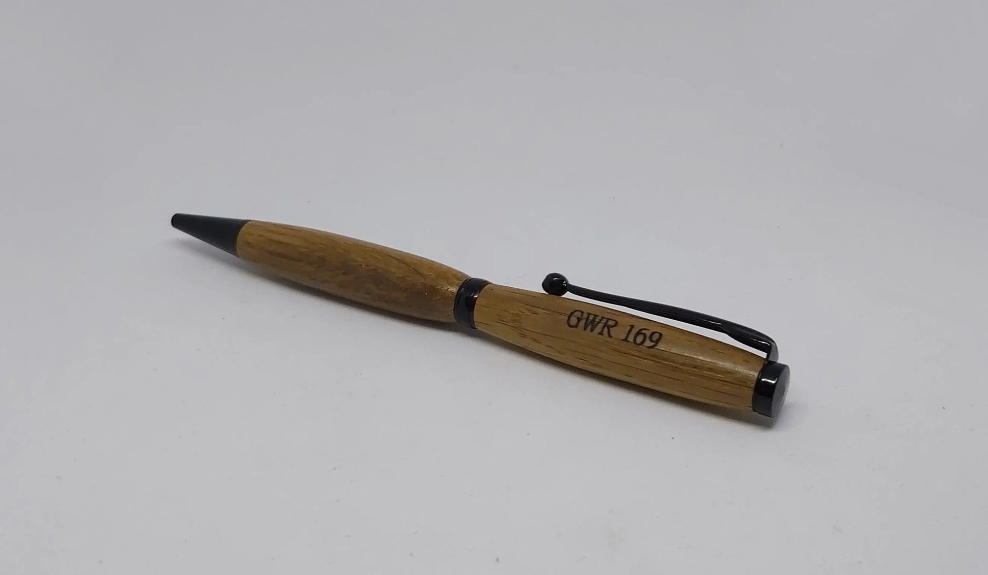 Railway pen- Ballpoint twist pen in Oak taken from GWR 169 rail carriage DevonPens